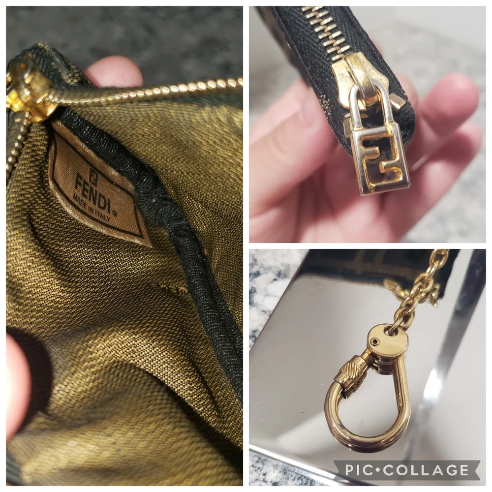 Fendi Zucca Monogram Vintage Card Key Coin Pouch Keychain - Picture 3 of 8